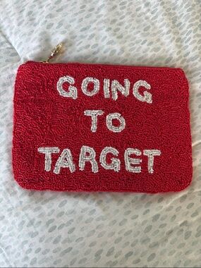Going to Target Red Beaded Wristlet Pouch Kate Spade x Target NWT